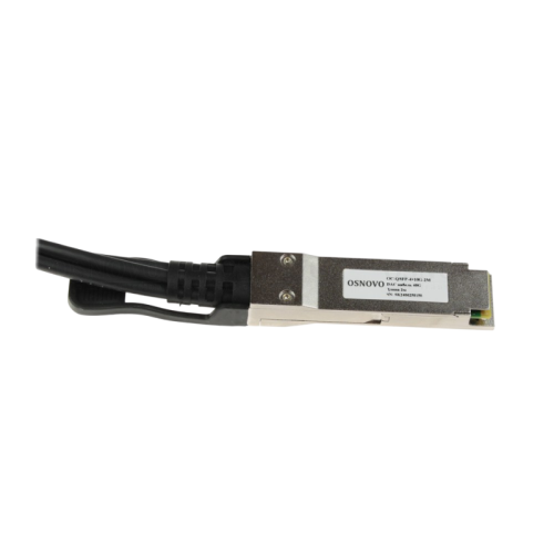 Кабель/ OSNOVO  OC-QSFP-4x10G-2M Объединительный DAC кабель QSFP+ 40G для 4х10G. Скорость: 40 Гбит/c. Тип разъема: QSFP+/SFP+. Длина кабеля 2м. Размеры коннектора (ШхВхГ): 11x9x101мм. Рабочая температура: 0…+70°С.