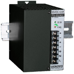 Блок питания/ OSNOVO Промышленный блок питания. DC55V, 4,4A (240W). Диапазон входных напряжений: AC195-265V