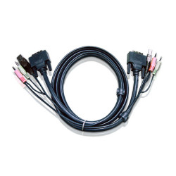 Кабель KVM USB(тип А Male)+DVI-D(Male)+2хАудио(Male) <-> USB(тип B Male)+DVI-D(Male)+2хАудио(Male) 3м., черный./ CABLE DVI/USBA/SP.MC-DVI/USB B 3.0M