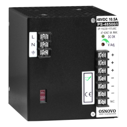 Блок питания/ OSNOVO Промышленный блок питания. DC48V, 10,5A (500W). Диапазон входных напряжений: AC195-265V