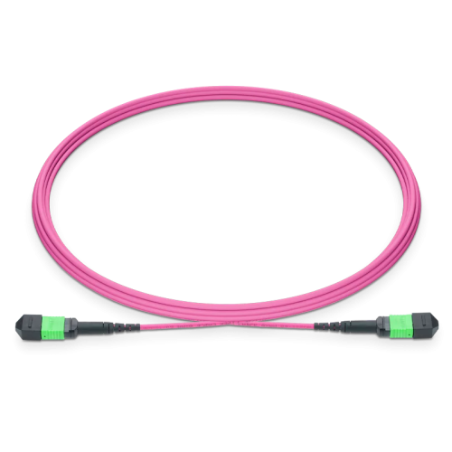 NVIDIA/Mellanox MFP7E10-N005 Compatible 5m (16ft) MPO-12 APC(Female) to MPO-12 APC(Female) 12 Fibers Multimode (OM4) Patch Cable, Type B, LSZH, 3.0mm, Max IL ? 0.35dB, Magenta