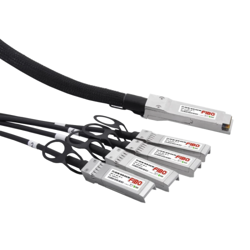 Кабель/ FIBO FT-Q40-4S10-DAC1m QSFP+ to 4SFP+ DAC модуль, медный кабель Belden, 1 метр