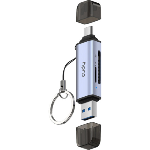 Кардридер/ 2-IN-1 USB 3.0 SD/TF Card Reader, Dual USB (1xUSB-A 3.0 + 1xUSB-C 3.1), 1xSD 3.0(Up to 150MB/s), 1xTF 3.0(Up to 150MB/s), UHS-I (SD/SDHC/SDXC), Supports dual-card simultaneous working, windows/Mac/Linux Кардридер/ 2-IN-1 USB 3.0 SD/TF Card Reader, Dual USB (1xUSB-A 3.0 + 1xUSB-C 3.1), 1xSD 3.0(Up to 150MB/s), 1xTF 3.0(Up to 150MB/s), UHS-I (SD/SDHC/SDXC), Supports dual-card simultaneous working, windows/Mac/Linux