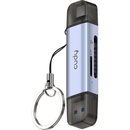 Кардридер/ 2-IN-1 USB 3.0 SD/TF Card Reader, Dual USB (1xUSB-A 3.0 + 1xUSB-C 3.1), 1xSD 3.0(Up to 150MB/s), 1xTF 3.0(Up to 150MB/s), UHS-I (SD/SDHC/SDXC), Supports dual-card simultaneous working, windows/Mac/Linux Кардридер/ 2-IN-1 USB 3.0 SD/TF Card Reader, Dual USB (1xUSB-A 3.0 + 1xUSB-C 3.1), 1xSD 3.0(Up to 150MB/s), 1xTF 3.0(Up to 150MB/s), UHS-I (SD/SDHC/SDXC), Supports dual-card simultaneous working, windows/Mac/Linux