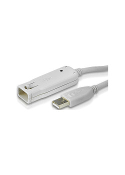Шнур, USB, A>A, Male-Female,  4 провода, опрессованный, 12 метр., серый, (активныйнаращиваемый до 5штUSB 2.0)/ USB 2.0  1-Port  Extension Cable 12m