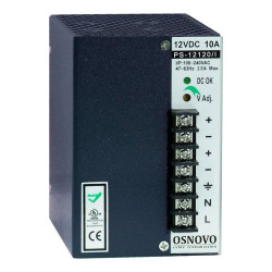 Блок питания/ OSNOVO Промышленный блок питания. DC12V, 10A (120W). Диапазон входных напряжений: AC195-265V