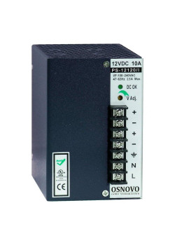 Блок питания/ OSNOVO Промышленный блок питания. DC12V, 10A (120W). Диапазон входных напряжений: AC195-265V