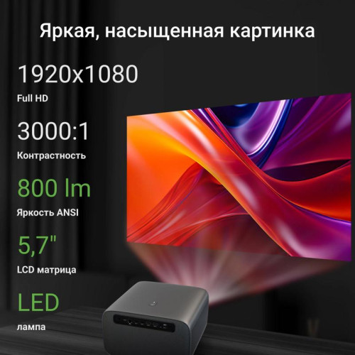 Проектор Digma DP-FHD800A LCD 12000Lm LS 800Lm ANSI (1920x1080) 3000:1 ресурс лампы:50000часов 2xUSB typeA 2xHDMI 4.1кг