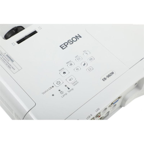 Проектор Epson EB-982W 3LCD 4200Lm LS (1280x800) 16000:1 ресурс лампы:6500часов 1xUSB typeA 1xUSB typeB 2xHDMI 3.1кг