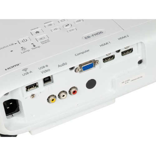 Проектор Epson EB-FH06 LCD 3500Lm (1920x1080) 16000:1 ресурс лампы:6000часов 1xUSB typeA 1xUSB typeB 2xHDMI 2.7кг Проектор Epson EB-FH06 LCD 3500Lm (1920x1080) 16000:1 ресурс лампы:6000часов 1xUSB typeA 1xUSB typeB 2xHDMI 2.7кг