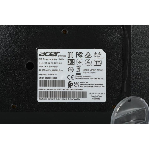 Проектор Acer X1128H DLP 4800Lm LS (800x600) 20000:1 ресурс лампы:6000часов 1xHDMI 2.8кг