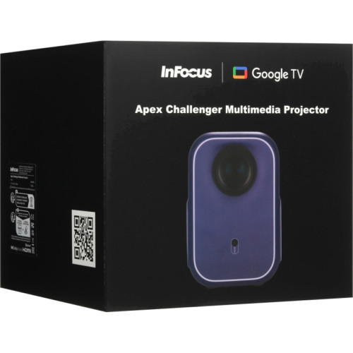 LED проектор/ LED проектор InFocus [IN3048SL] Apex Challenger, LCD, 200 lm, FullHD, (1.2:1), HDMI 2.1 (eARC), Bluetooth 5.0/BLE, wi-fi 2.4/5GHz, 2х3W, до 25 000ч., 1.25 кг