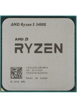 Центральный Процессор AMD RYZEN 5 3400G OEM (Picasso, 12nm, C4/T8/GPU11, Base 3,70GHz, Turbo 4,20GHz, RX Vega 11, L3 4Mb, TDP 65W, SAM4)