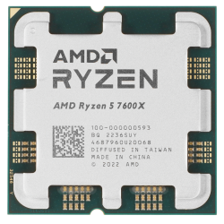 Процессор/ CPU AM5 AMD Ryzen 5 7600X (Raphael, 6C/12T, 4.7/5.3GHz, 32MB, 105W) OEM
