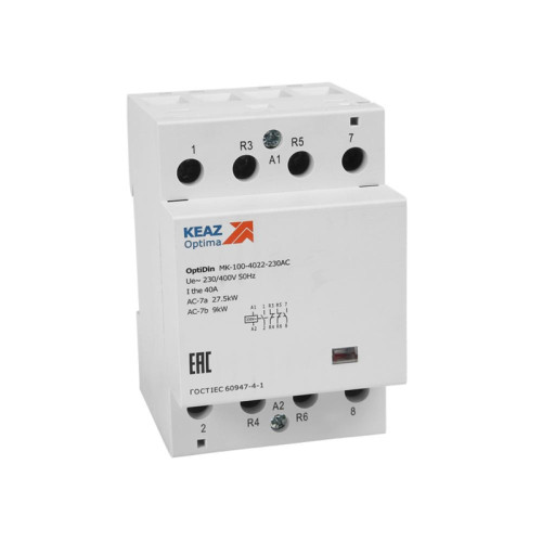 Контактор/ Контактор 230В AC 4НО 40А OptiDin MK-100-4040-230AC
