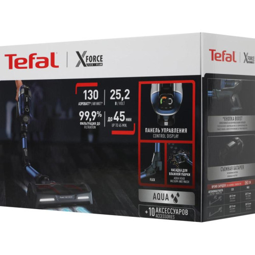 Пылесос/ Пылесос Tefal X-Force Flex 11.60 Aqua TY9890WO синий/серый