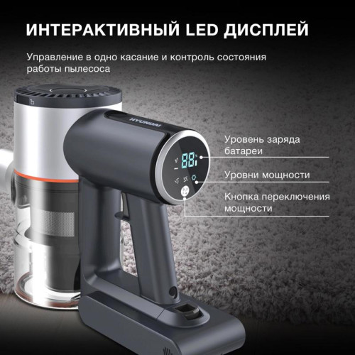 Пылесос ручной/ Пылесос ручной Hyundai HYV-S7570 380Вт темно-синий/серебристый