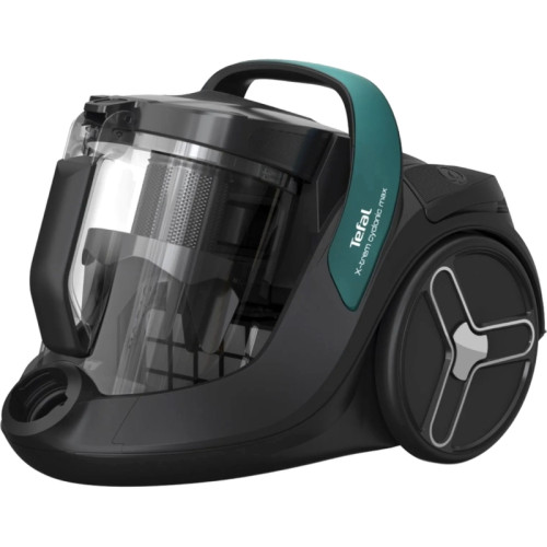 Пылесос безмешковый Tefal/ Пылесос безмешковый Tefal, объем пылесборника 2.5 л, механическое управление/управление на ручке, сухая уборка, индикация заполнения пылесборника, уровень шума до 73 дБ, цвет черно-зеленый