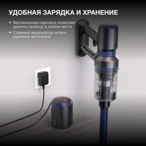 Пылесос ручной/ Пылесос ручной Hyundai HYV-S7970 500Вт серый/синий