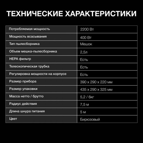 Пылесос/ Пылесос Hyundai HYV-B4990 2220Вт бирюзовый/черный (в компл.:1мешок)