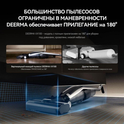 Моющий беспроводной вертикальный пылесос/ Моющий беспроводной вертикальный пылесос DEERMA DEM-VX100 (VXPD141)