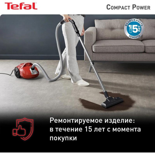 Пылесос TEFAL/ Пылесос TEFAL TW3953EA 750Вт, мешковый, сухая уборка, красный