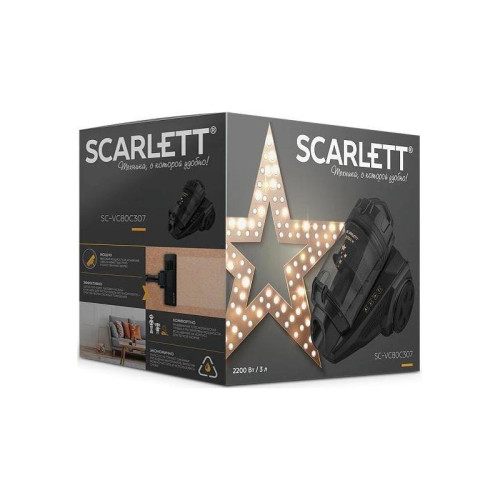 Пылесос/ Пылесос Scarlett Золотая коллекция SC-VC80C307 2200Вт черный Пылесос/ Пылесос Scarlett Золотая коллекция SC-VC80C307 2200Вт черный