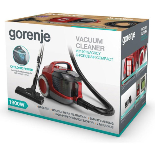 Пылесос/ Пылесос Gorenje VC1901GACRCY 1900Вт красный/черный