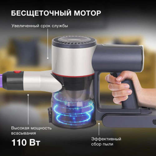 Пылесос ручной/ Пылесос ручной Hyundai HYV-S7570 380Вт темно-синий/серебристый