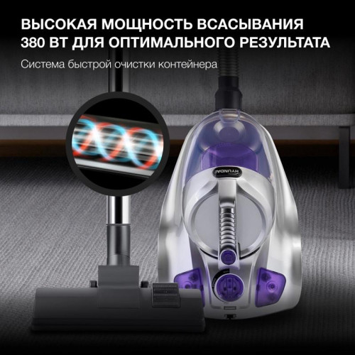 Пылесос/ Пылесос Hyundai HYV-C4580 2400Вт белый/сиреневый