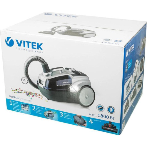 Пылесос/ Пылесос Vitek VT-1833 PR 1800Вт жемчужный/синий Пылесос/ Пылесос Vitek VT-1833 PR 1800Вт жемчужный/синий