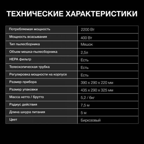 Пылесос/ Пылесос Hyundai HYV-B4990 2220Вт бирюзовый/черный (в компл.:1мешок)