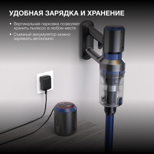 Пылесос ручной/ Пылесос ручной Hyundai HYV-S7970 500Вт серый/синий