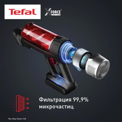 Пылесос/ Пылесос Tefal X-Force Flex TY2079WO 250Вт черный/красный