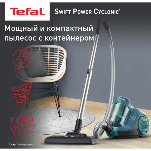 Пылесос/ Пылесос Tefal Swift Power Cyclonic TW2922EA 2100Вт бирюзовый/черный