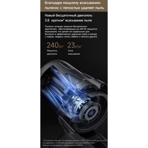 Пылесос ручной/ Пылесос ручной Deerma DEM-T30W Station 240Вт серый/черный