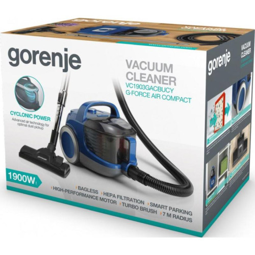 Пылесос/ Пылесос Gorenje VC1903GACBUCY 1900Вт синий Пылесос/ Пылесос Gorenje VC1903GACBUCY 1900Вт синий
