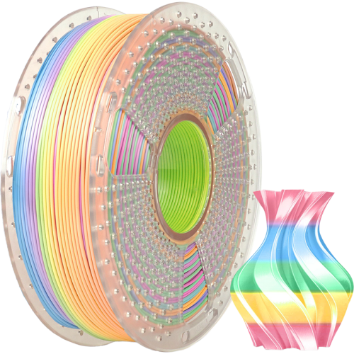 -/ Филамент NVPRINT Silk PLA+ Rainbow 04 для 3D печати диаметр 1.75мм  длина 330 метров  масса 1 кг