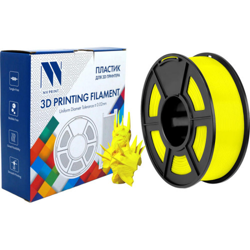 -/ Филамент NVPRINT PLA+ Yellow для 3D печати диаметр 1.75мм  длина 330 метров  масса 1 кг