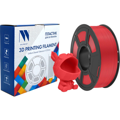 -/ Филамент NVPRINT PLA Meta Red для 3D печати диаметр 1.75мм  длина 330 метров  масса 1 кг