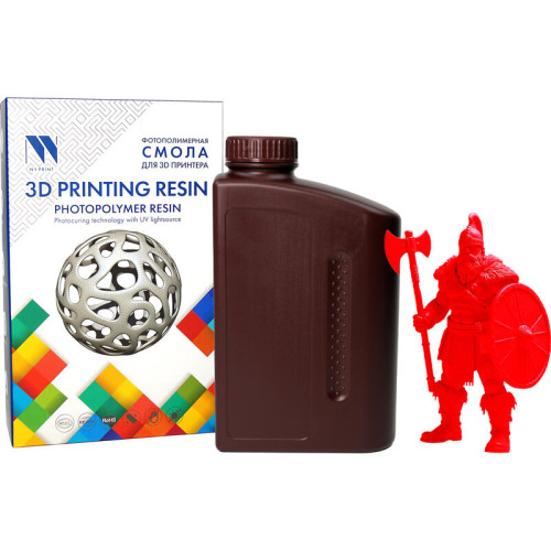 -/ Фотополимерная смола NVPRINT Standard Resin Clear Red для 3D печати 1 кг (бут) -/ Фотополимерная смола NVPRINT Standard Resin Clear Red для 3D печати 1 кг (бут)