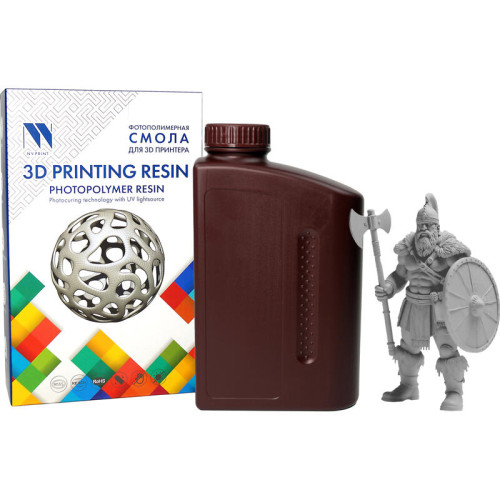 -/ Фотополимерная смола NVPRINT Plant-Based Resin Grey для 3D печати 1 кг (бут)