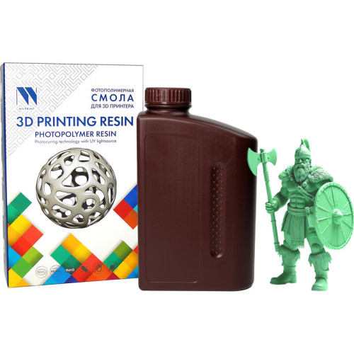 -/ Фотополимерная смола NVPRINT Plant Based Resin Green для 3D печати 1 кг (бут) -/ Фотополимерная смола NVPRINT Plant Based Resin Green для 3D печати 1 кг (бут)