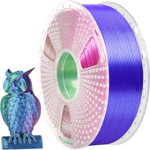 -/ Филамент NVPRINT Silk PLA+  Blue/Green/Purple  для 3D печати диаметр 1.75мм  длина 330 метров  масса 1 кг