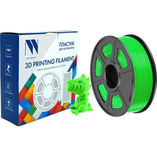 -/ Филамент NVPRINT PLA Noctilucent (Glow In the Dark) Green для 3D печати диаметр 1.75мм  длина 330 метров  масса 1 кг