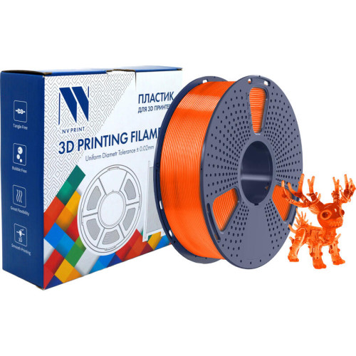 -/ Филамент NVPRINT PLA+ Trasparent Orange для 3D печати диаметр 1.75мм  длина 330 метров  масса 1 кг
