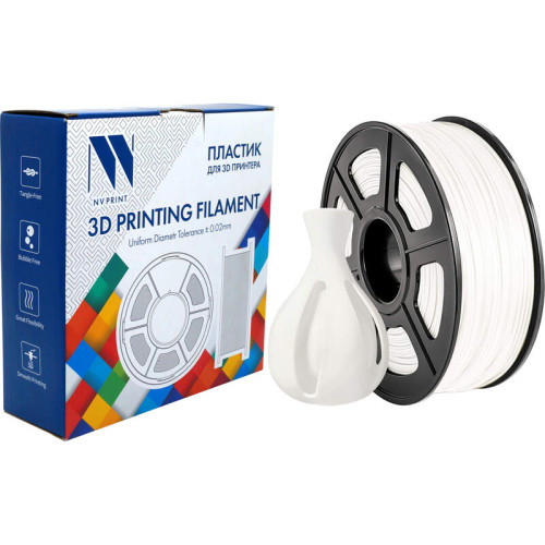 -/ Филамент NVPRINT ASA White для 3D печати диаметр 1.75мм  длина 330 метров  масса 1 кг