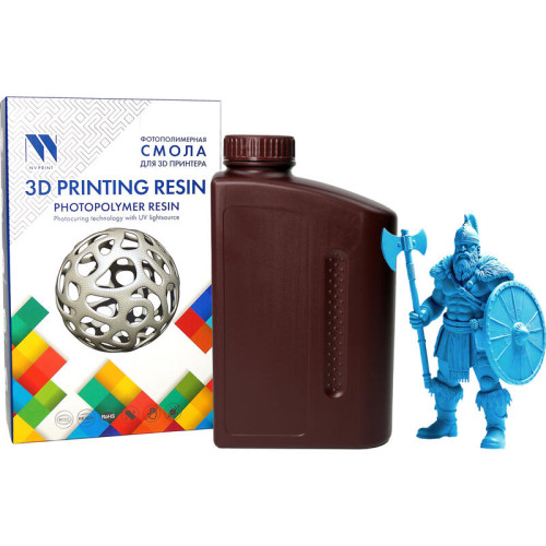 -/ Фотополимерная смола NVPRINT Plant Based Resin Clear Blue для 3D печати 1 кг (бут) -/ Фотополимерная смола NVPRINT Plant Based Resin Clear Blue для 3D печати 1 кг (бут)