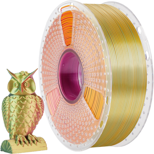 -/ Филамент NVPRINT Silk PLA+  Red/Yellow/Green  для 3D печати диаметр 1.75мм  длина 330 метров  масса 1 кг