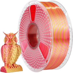 -/ Филамент NVPRINT Silk PLA+  Red/Gold  для 3D печати диаметр 1.75мм  длина 330 метров  масса 1 кг